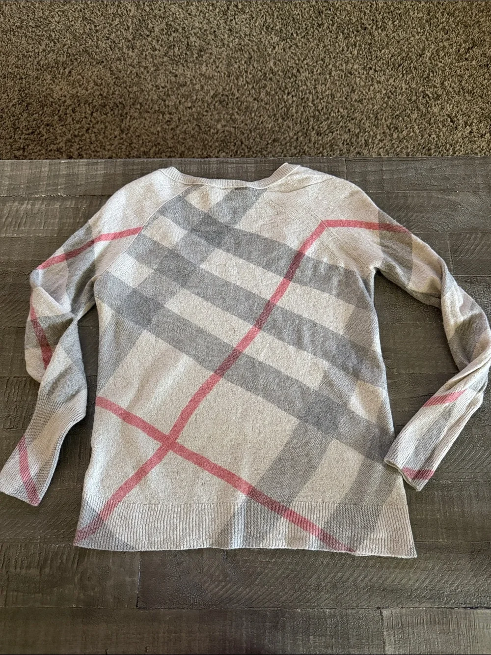 Burberry London classic check wool cashmere sweater Sz S - Picture 8 of 9
